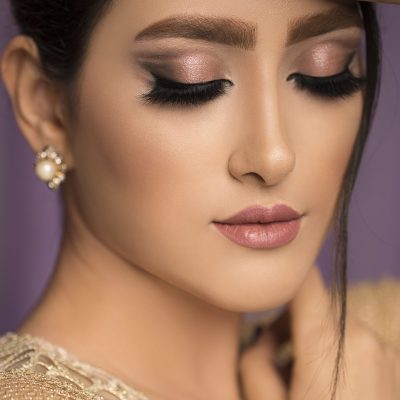 Female model in wedding bridal makeup